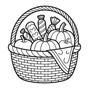 Dibujo de Canasta de Halloween para Colorear