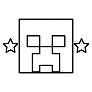 Dibujo de Cara de Creeper Minecraft para Colorear