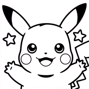 Dibujo de Cara de Pikachu para Colorear