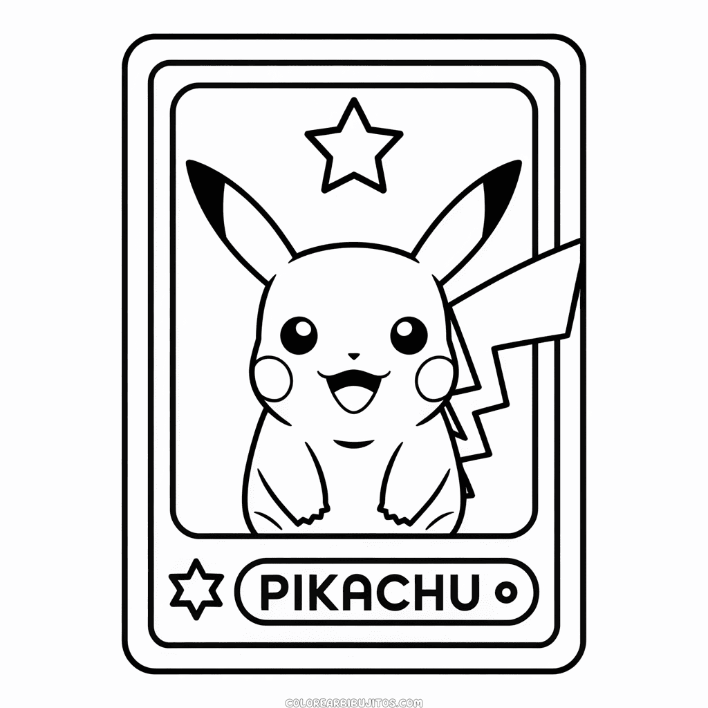 Dibujo de Carta de Pikachu para Colorear