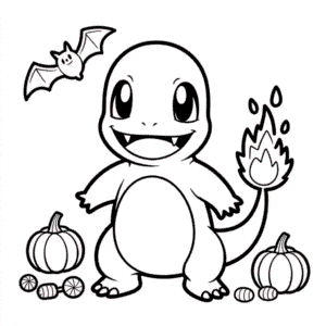 Dibujo de Charmander de Halloween para Colorear