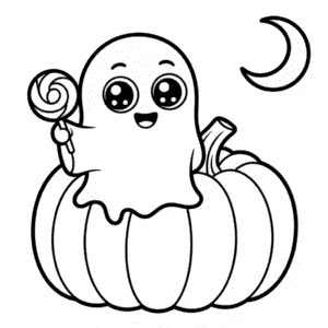 Dibujo de Chibi de Halloween para Colorear
