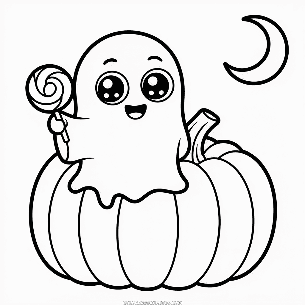 Dibujo de Chibi de Halloween para Colorear