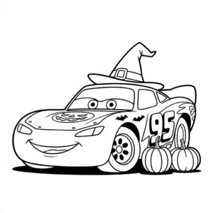 Dibujo de Coche de Halloween de Disney para Colorear