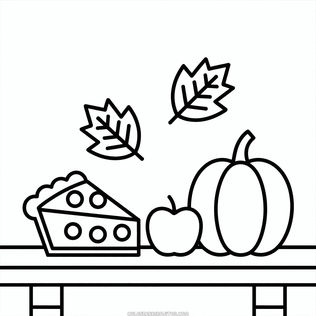 Dibujo de Comida de Otoño para Colorear