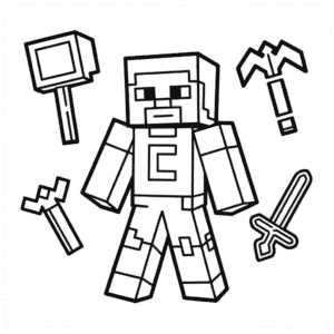 Dibujo de Craftee Minecraft para Colorear