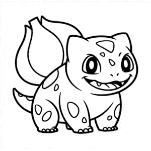 Dibujo de Dibujos Animados de Bulbasur para Colorear