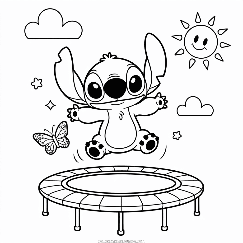 Dibujo de Dibujos Animados de Stitch para Colorear