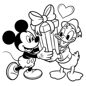 Dibujo de Donald y Mickey para Colorear