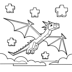 Dibujo de Dragón del Fin Minecraft para Colorear