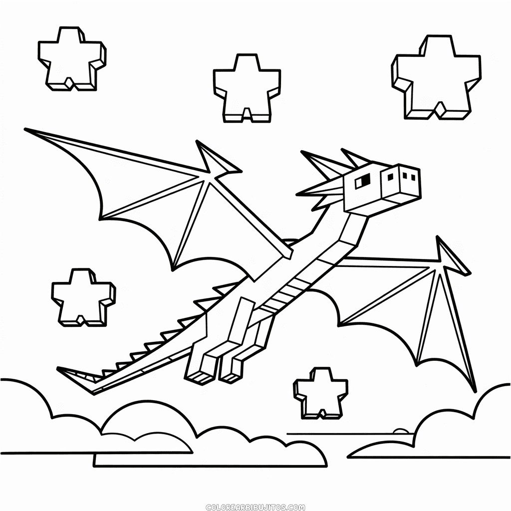 Dibujo de Dragón del Fin Minecraft para Colorear