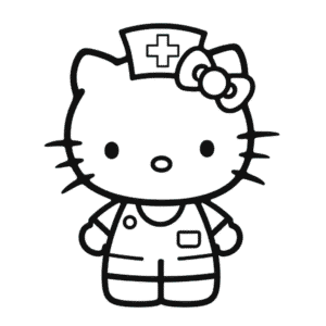 Dibujo de Enfermera Hello Kitty para Colorear