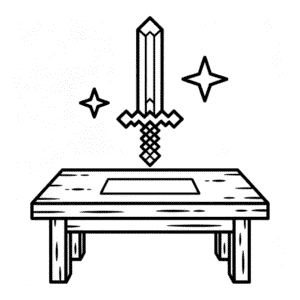 Dibujo de Espada Encantada Minecraft para Colorear