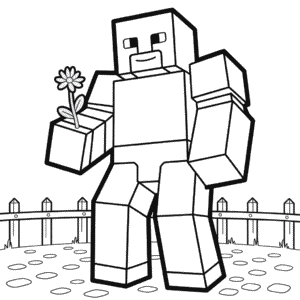 Dibujo de Golem Minecraft para Colorear