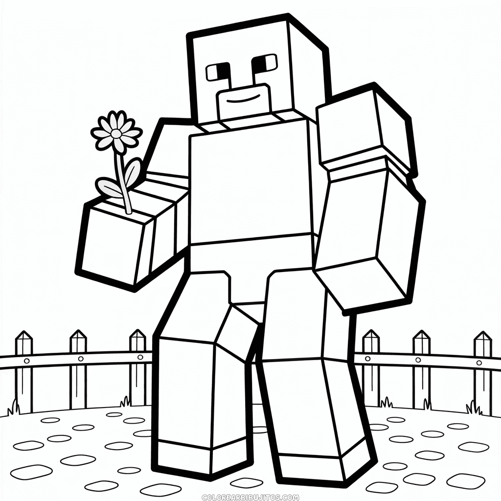 Dibujo de Golem Minecraft para Colorear