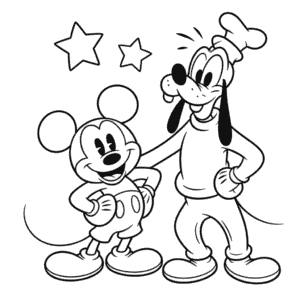 Dibujo de Goofy y Mickey Mouse para Colorear