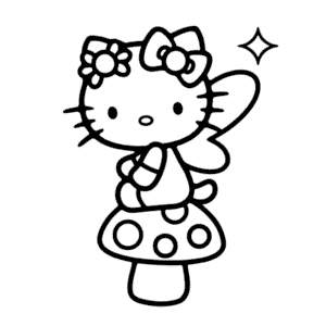 Dibujo de Hada de Hello Kitty para Colorear