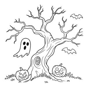 Dibujo de Halloween Adulto Terrorífico para Colorear