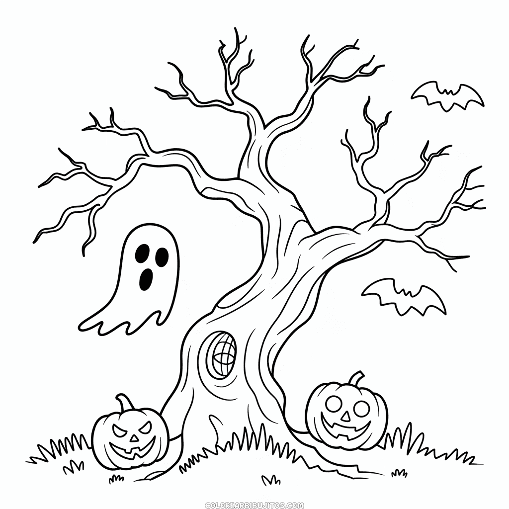 Dibujo de Halloween Adulto Terrorífico para Colorear