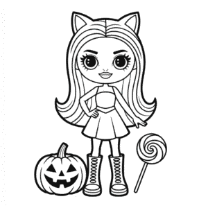 Dibujo de Halloween de Bratz para Colorear