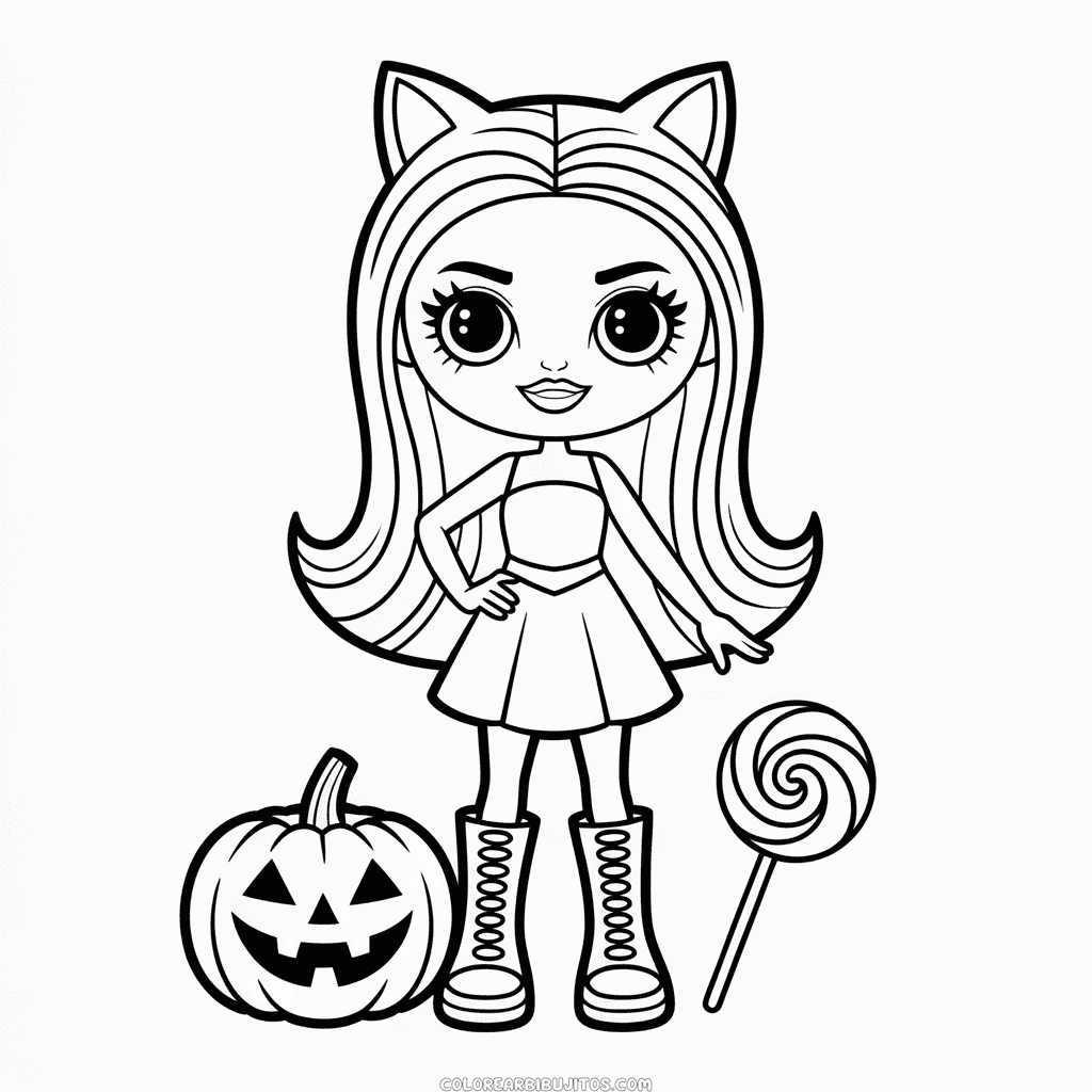 Dibujo de Halloween de Bratz para Colorear
