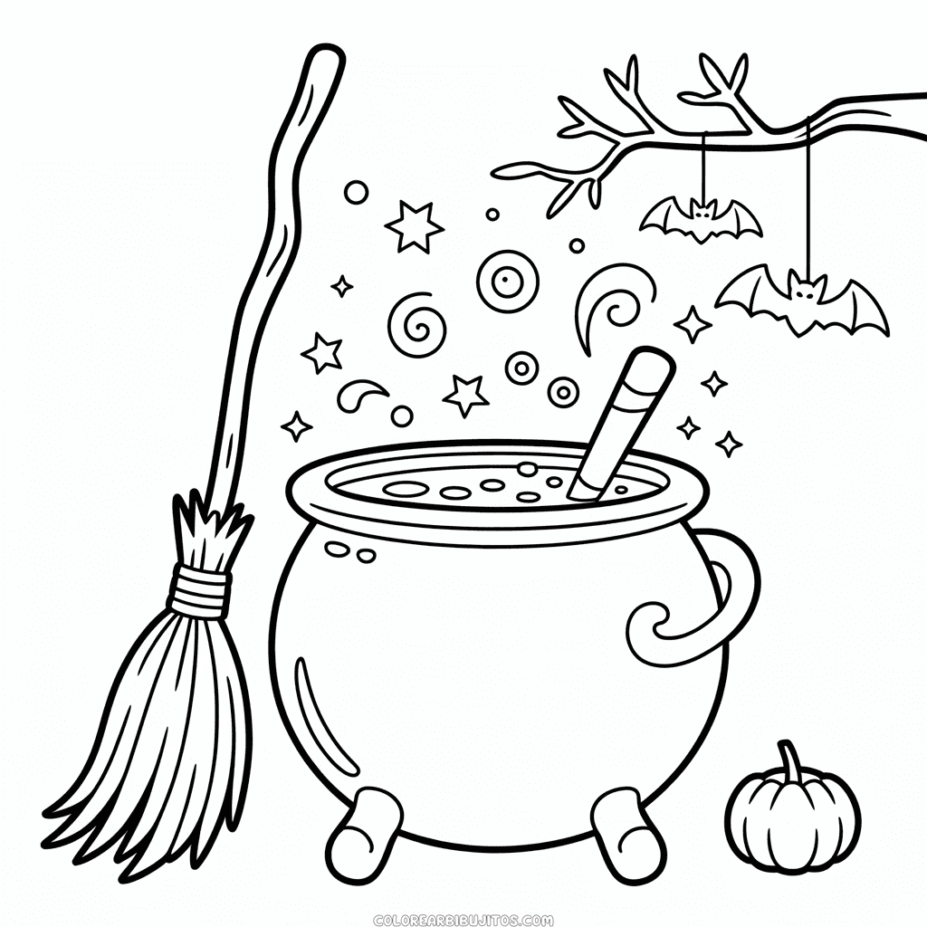 Dibujo de Halloween Difícil para Adultos para Colorear