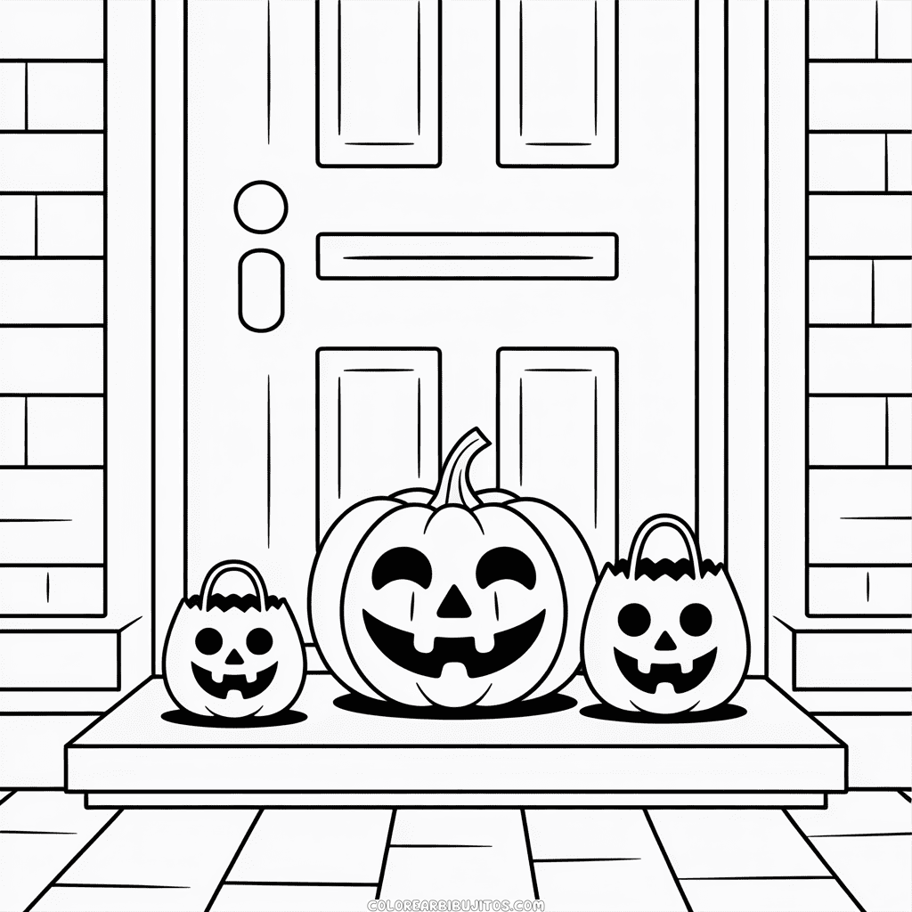 Dibujo de Halloween Fácil para Adultos para Colorear