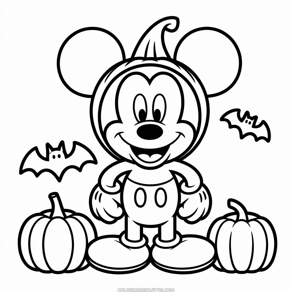 Dibujo de Halloween Mickey para Colorear