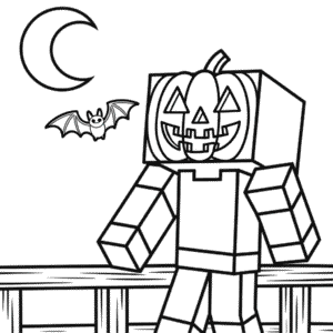 Dibujo de Halloween Minecraft para Colorear