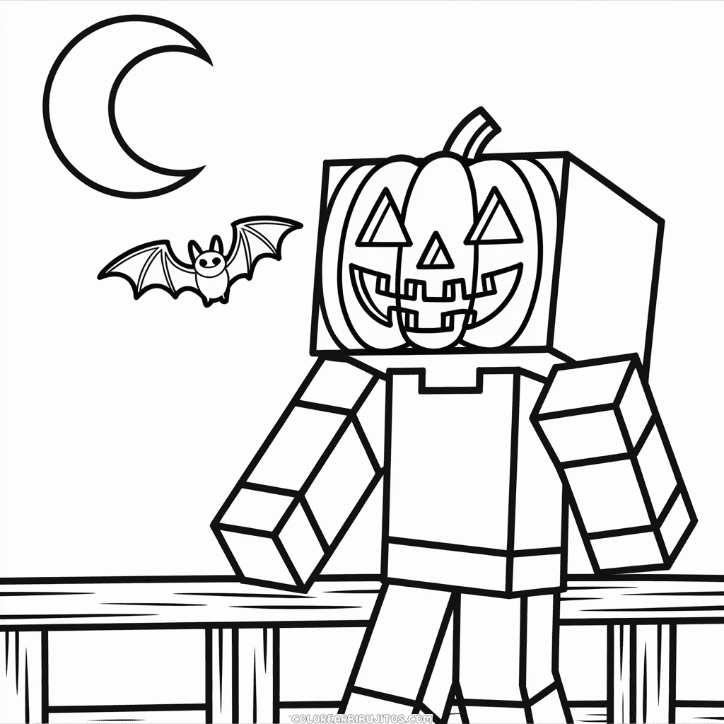 Dibujo de Halloween Minecraft para Colorear