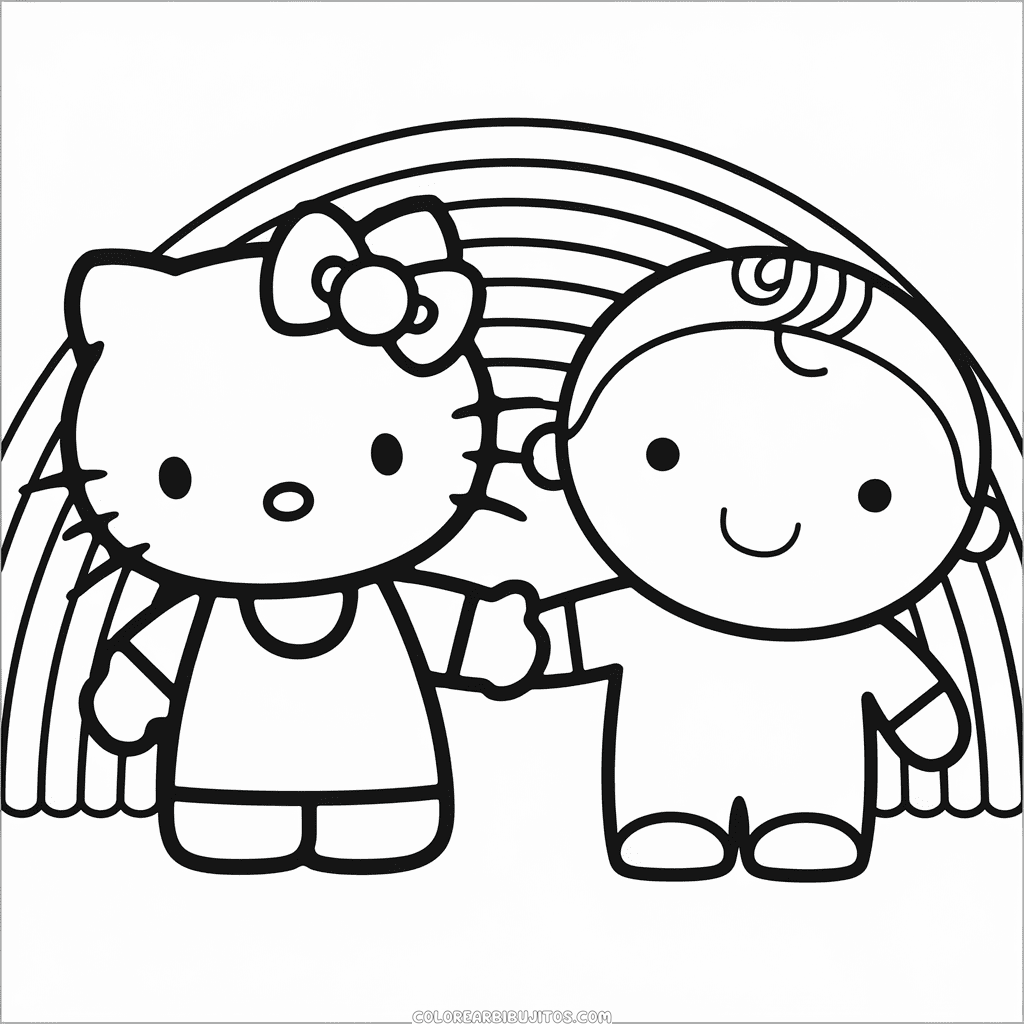 Dibujo de Hello Kitty Enamorada para Colorear