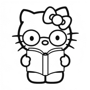 Dibujo de Hello Kitty Nerd para Colorear