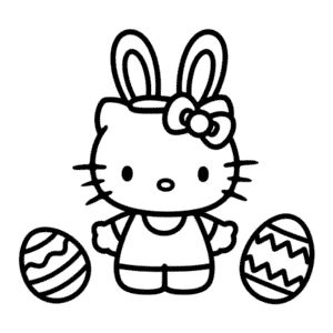 Dibujo de Hello Kitty Pascua para Colorear