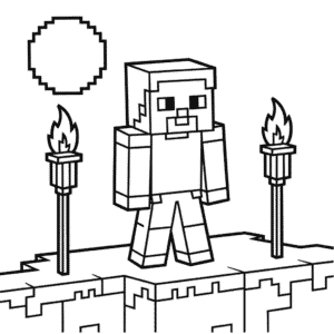 Dibujo de Herobrine Minecraft para Colorear