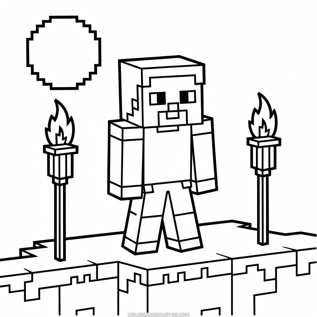 Dibujo de Herobrine Minecraft para Colorear