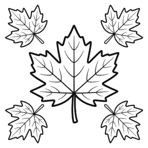 Dibujo de Hojas Imprimibles de Otoño para Colorear