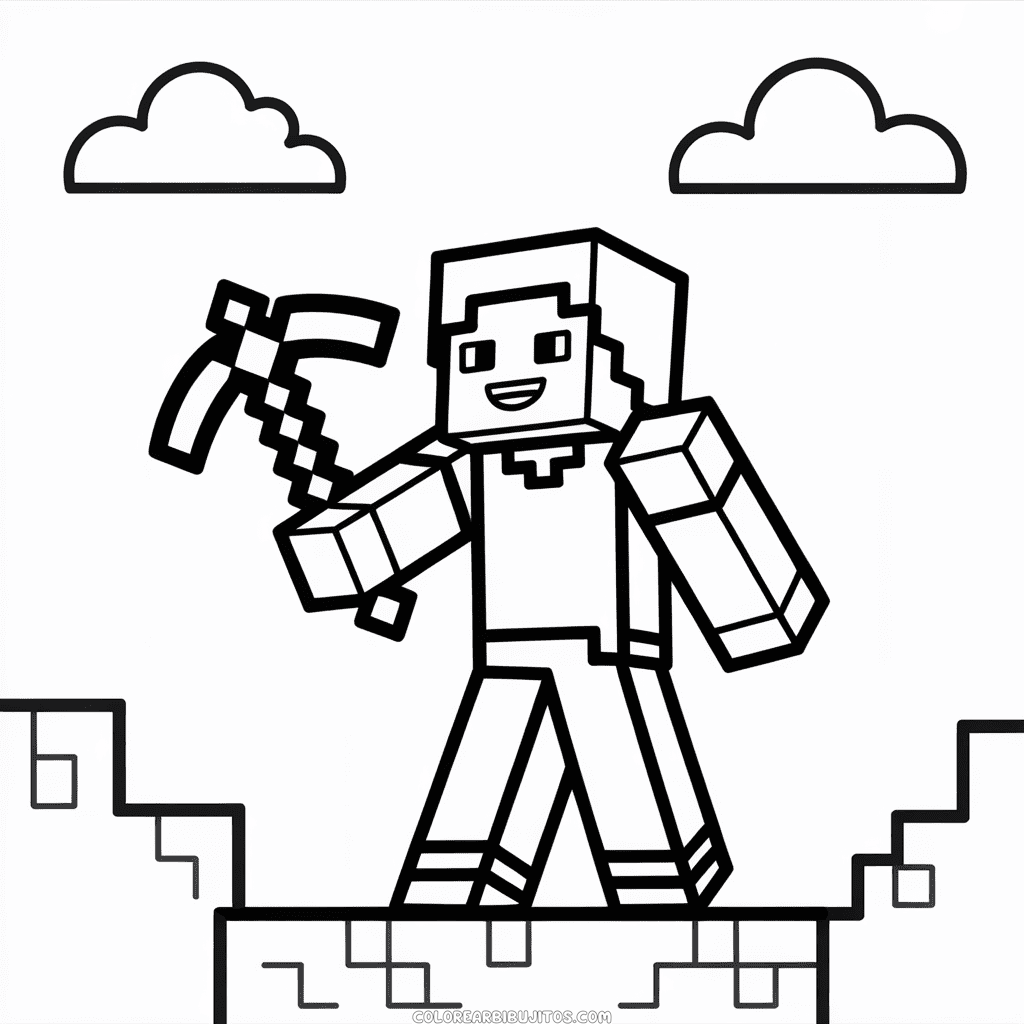 Dibujo de Imprimibles Gratuitos de Minecraft para Colorear