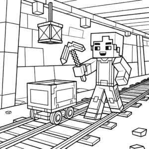 Dibujo de Jesse Minecraft Modo Historia para Colorear