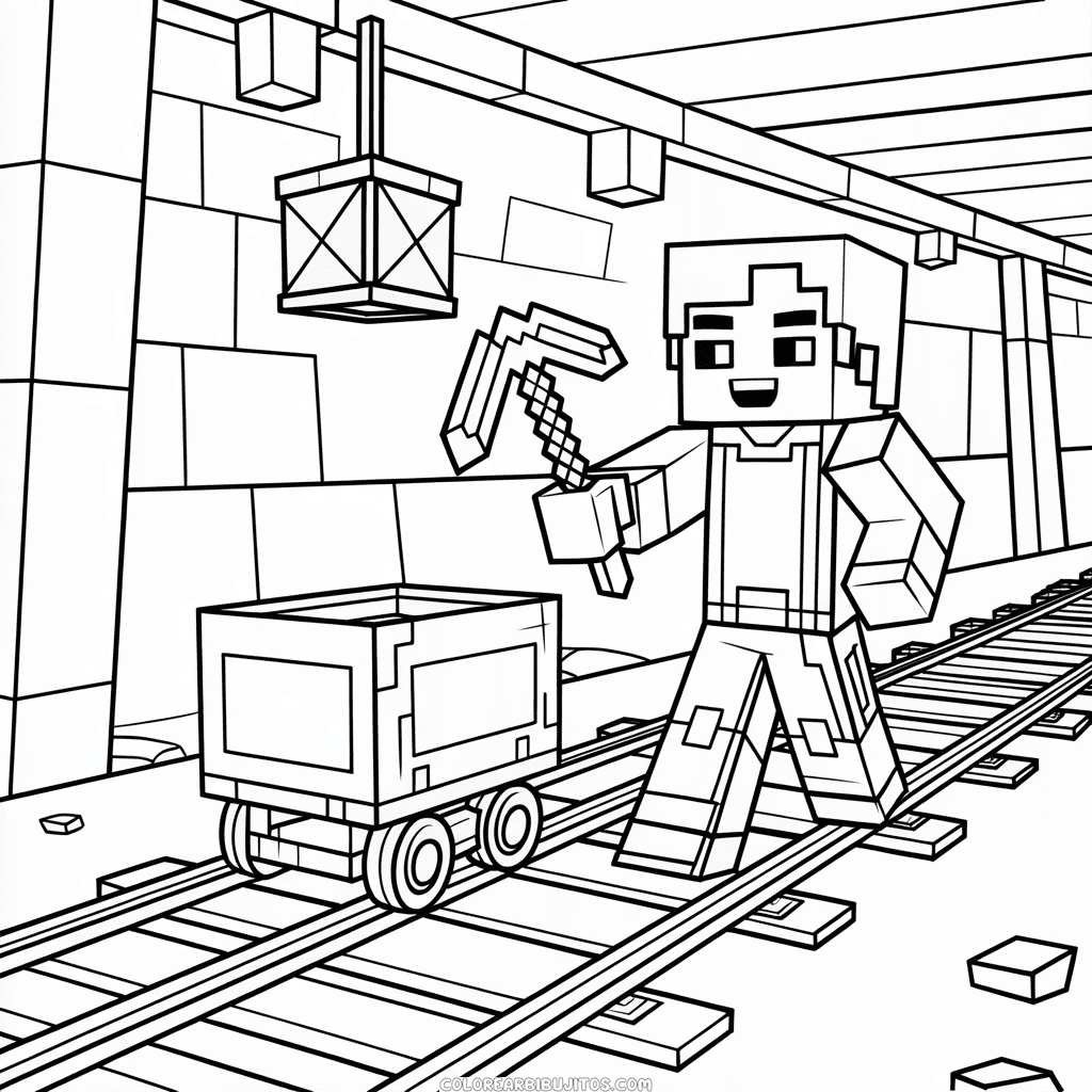 Dibujo de Jesse Minecraft Modo Historia para Colorear