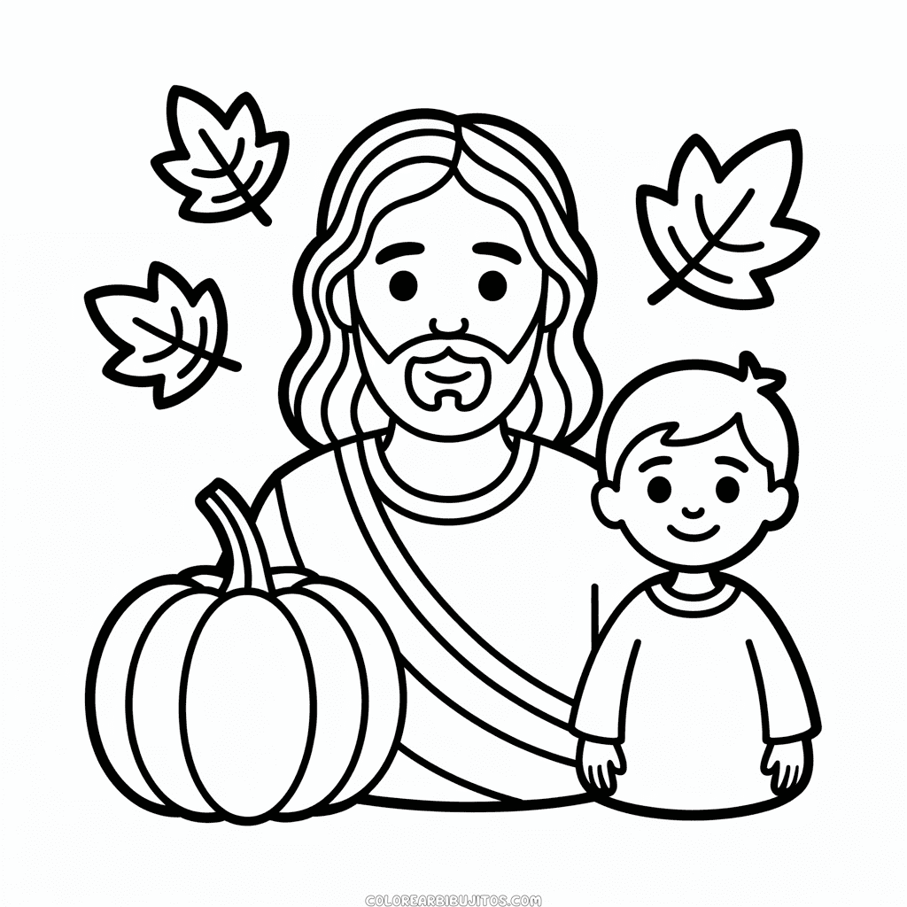 Dibujo de Jesús Otoño para Colorear