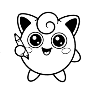 Dibujo de Jigglypuff Divertido para Colorear