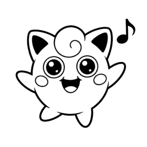 Dibujo de Jigglypuff Feliz para Colorear