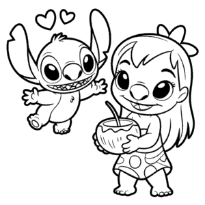 Dibujo de Lilo y Stitch para Colorear