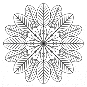 Dibujo de Mandala de Otoño para Colorear