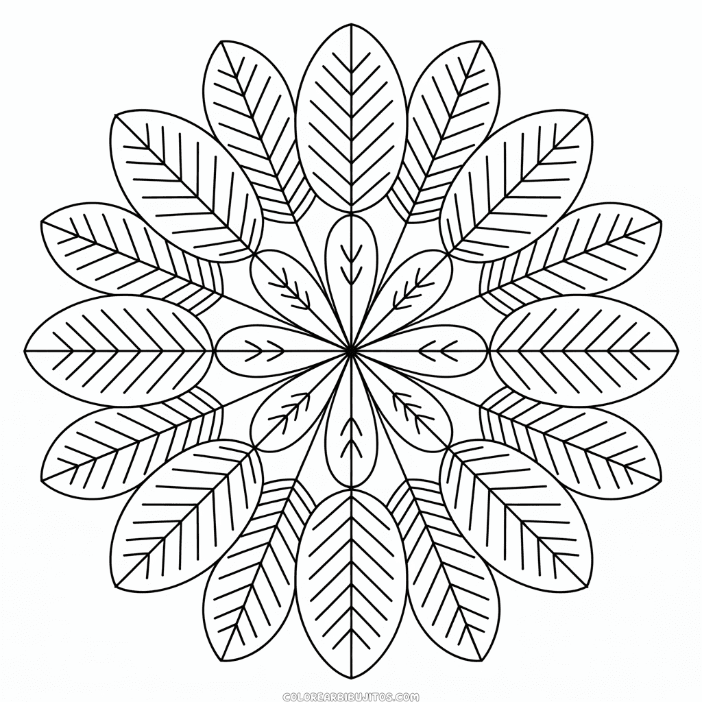 Dibujo de Mandala de Otoño para Colorear