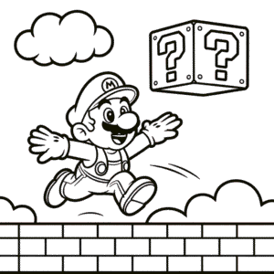 Dibujo de Mario Clásico para Colorear