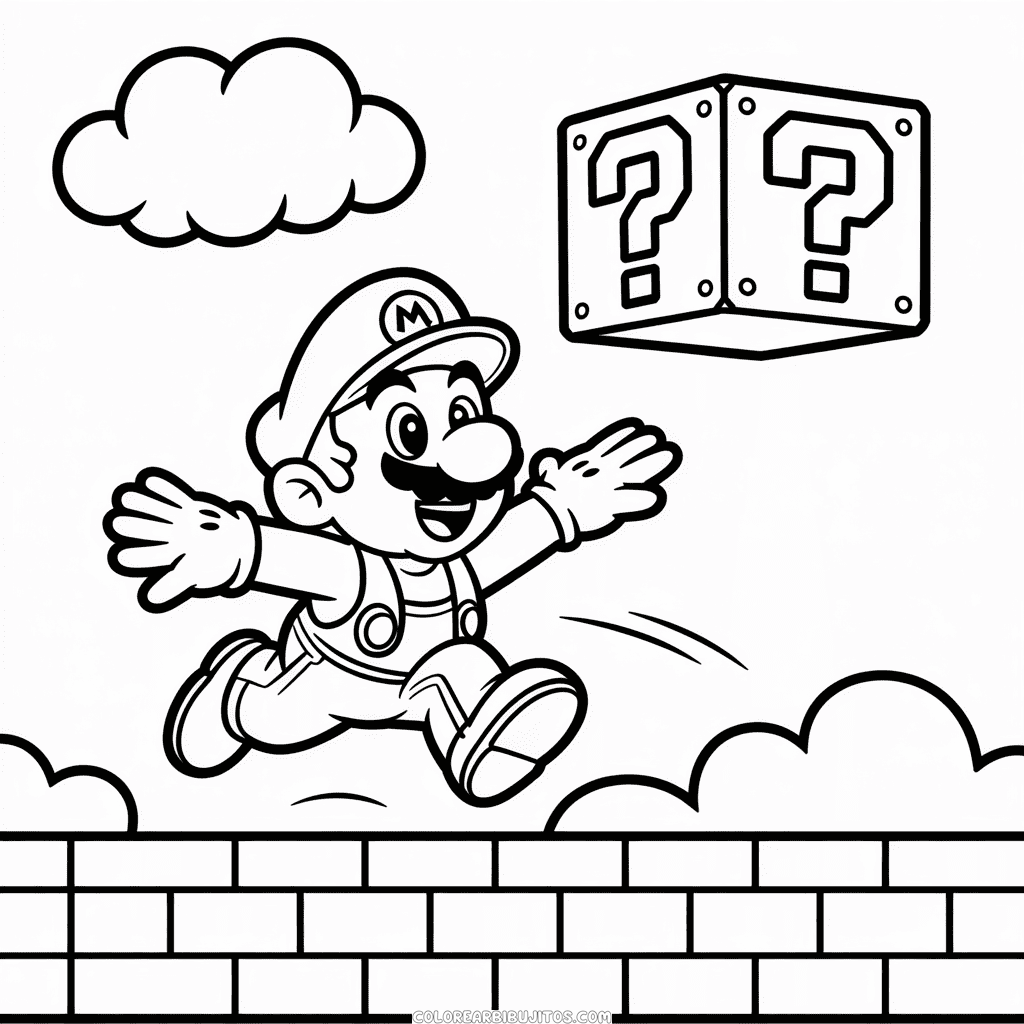 Dibujo de Mario Clásico para Colorear