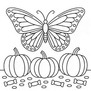 Dibujo de Mariposa de Halloween para Colorear
