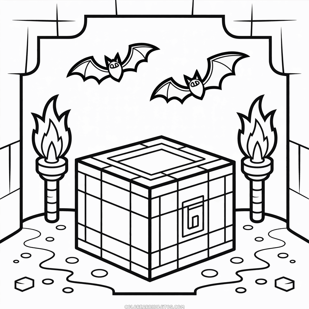 Dibujo de Mazmorra Minecraft para Colorear