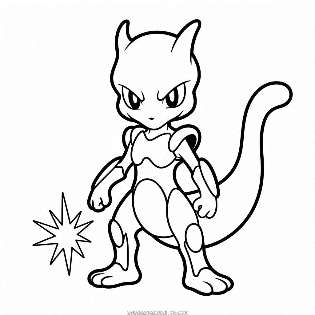 Dibujo de Mewtwo Acorazado para Colorear